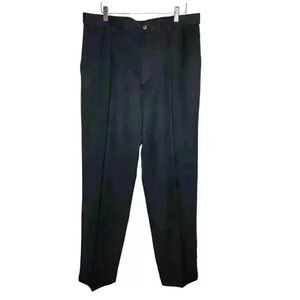 Haggar Mens Pleated Black Dress Pants Size 34x32